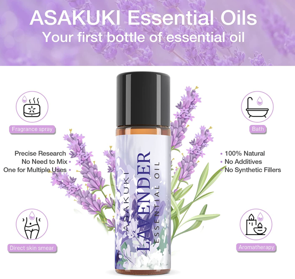 ASAKUKI Lavender Essential Oil 10ml, 100% Pure Natural Essential Oils