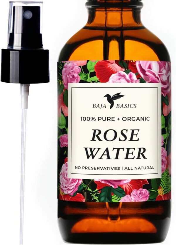 Baja Basics Rose Water 100% Pure Toner and Spray For Skin, Hair and Aromatherapy