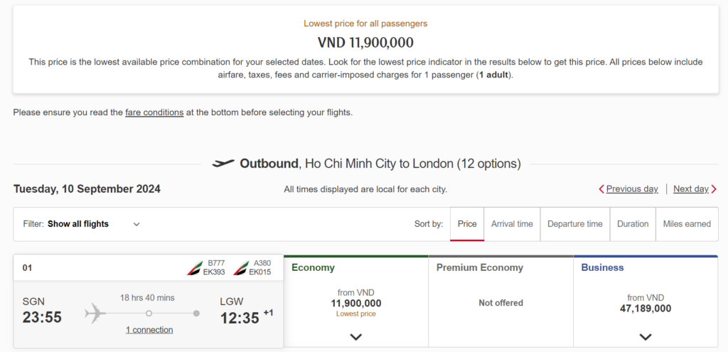 Air Plane Ticket Vietnam to UK