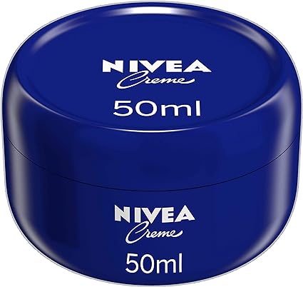 50ml jar of NIVEA Creme, with the classic blue lid and white text.